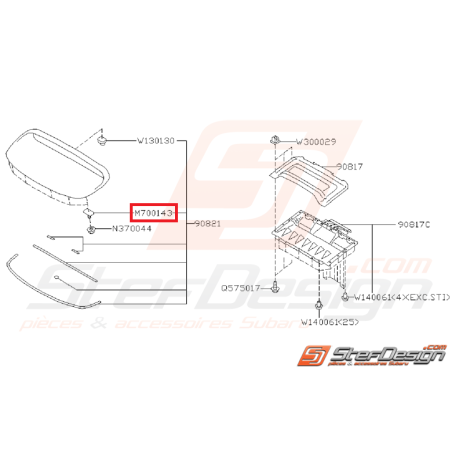 Boulon de fixation prise d'air WRX/STI 01-05