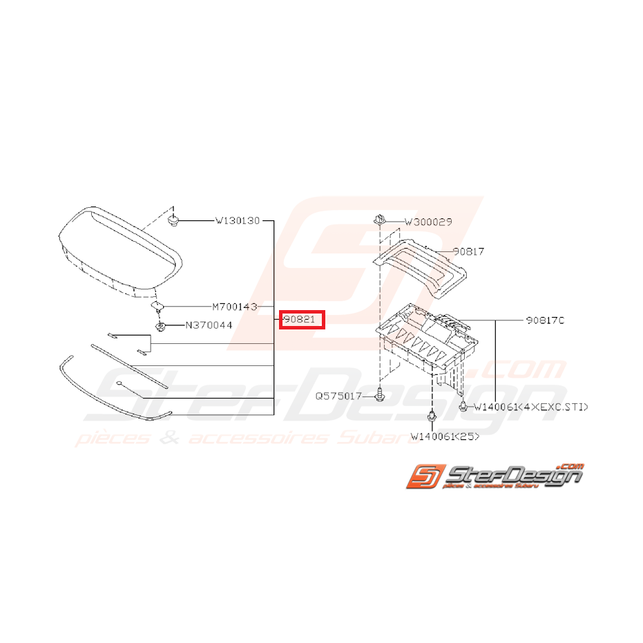 Prise d'air de capot origine subaru WRX/STI 08-14
