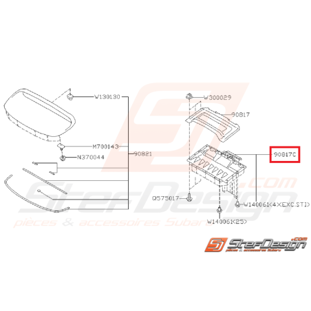 Conduit d'air de capot origine SUBARU STI 08-14