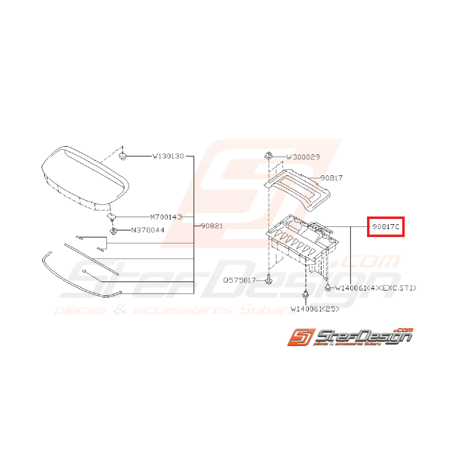 Conduit d'air de capot origine SUBARU STI 08-14