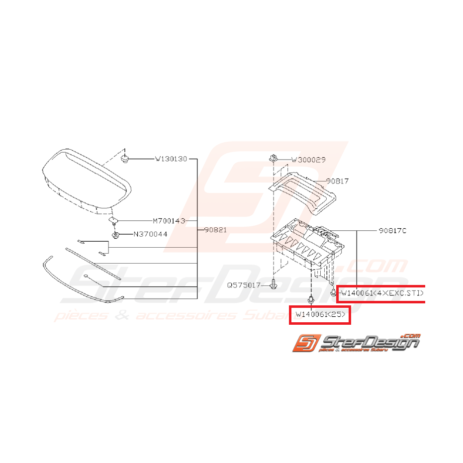 Clip de fixation de prise d'air WRX/STI 08-14 Clip de fixation de prise d'air WRX/STI 08-14