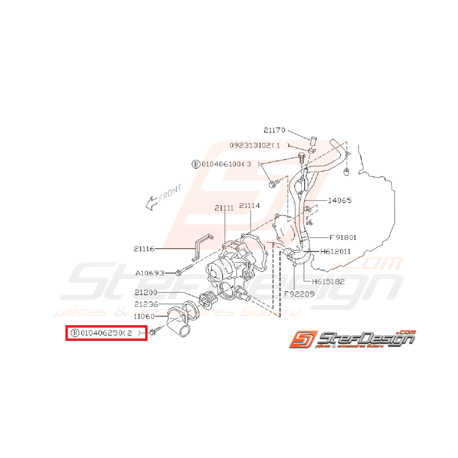 Vis de couvercle de thermostat Subaru GT 93-20 WRX/STI 01-19 Vis de couvercle de thermostat Subaru GT 93-20 WRX/STI 01-19