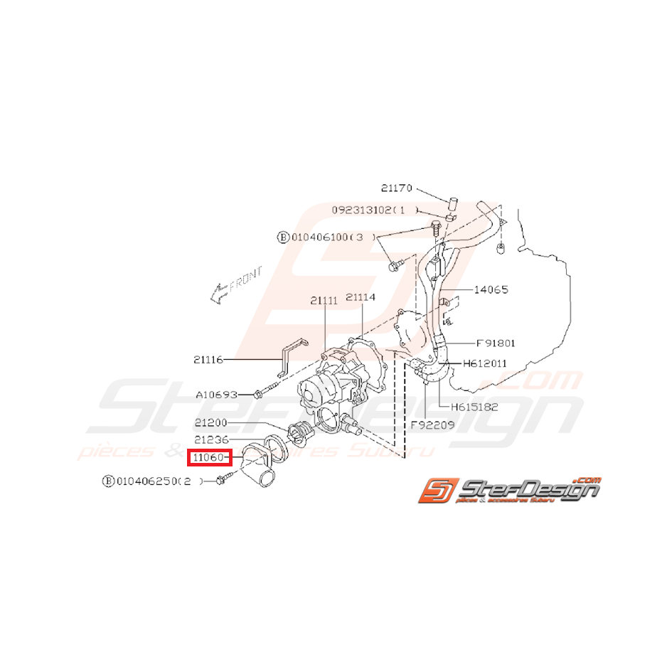Couvercle thermostat SUBARU GT WRX STI 93-16
