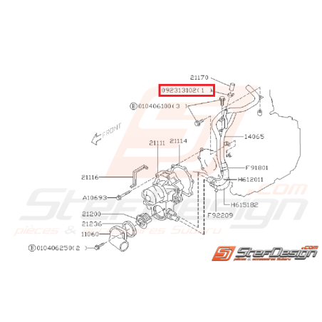 Attache tuyaux bouchon bypass SUBARU WRX/STI 01-05 Attache tuyaux bouchon bypass SUBARU WRX/STI 01-05