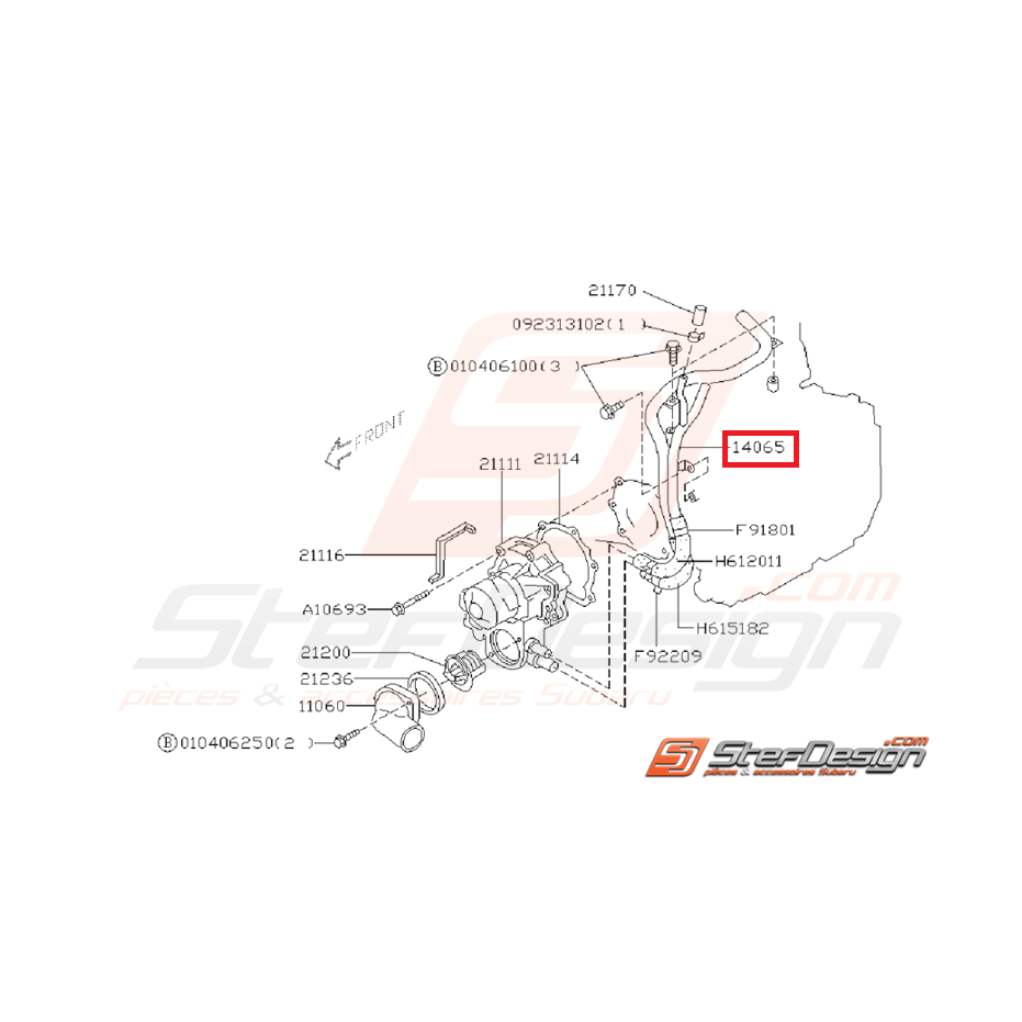 Conduit d 'eau subaru GT 99-00 Conduit d 'eau subaru GT 99-00