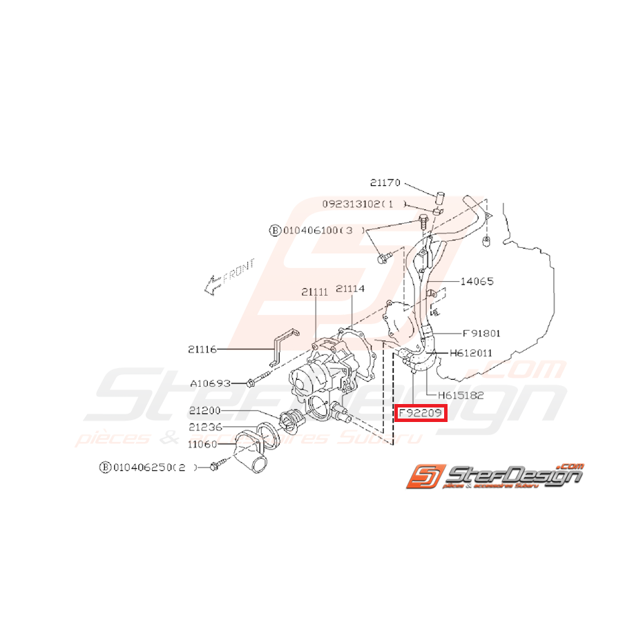 Collier de durite d'eau STI 2008-10