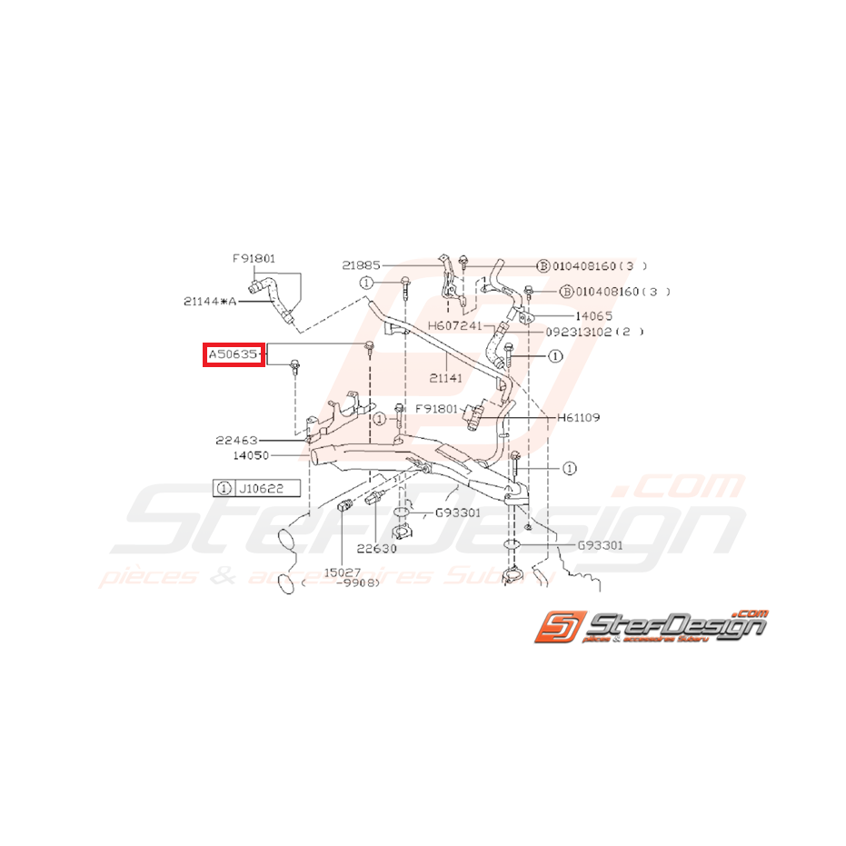 Vis + rondelle de fixation de tôle anti-déjaugeage SUBARU WRX/STI 01-07 et BRZ / TOYOTA GT 86