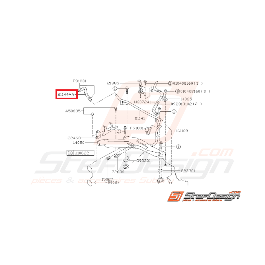 Durite d'eau inférieur vase d'expansion GT 97-00