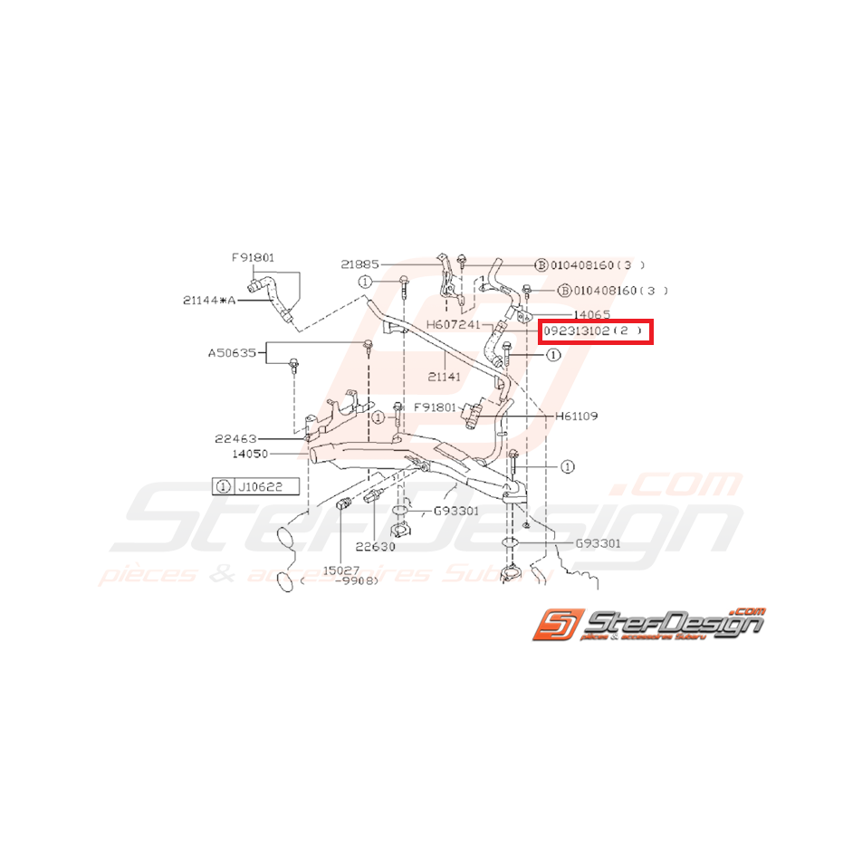 Attache tuyaux bouchon bypass SUBARU WRX/STI 01-05
