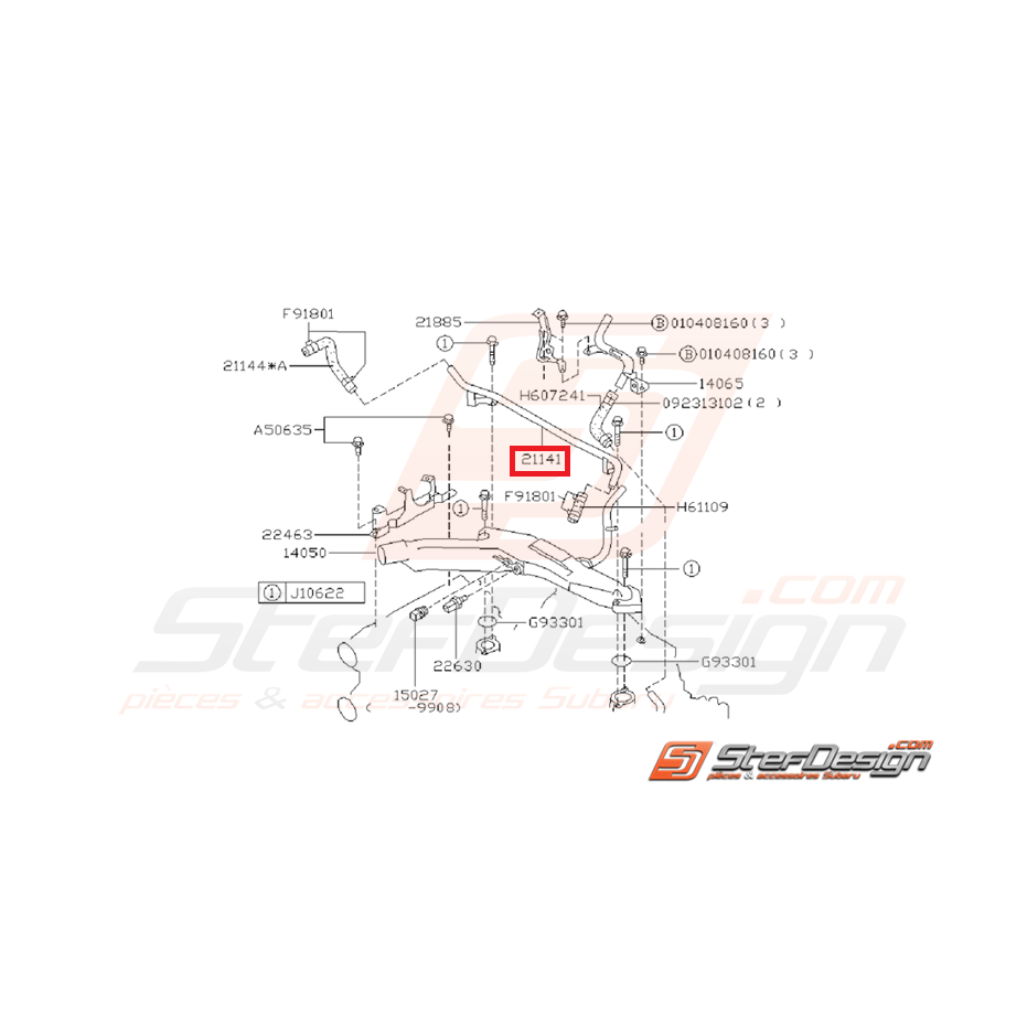 Tuyaux réservoir d'eau SUBARU GT 97-00