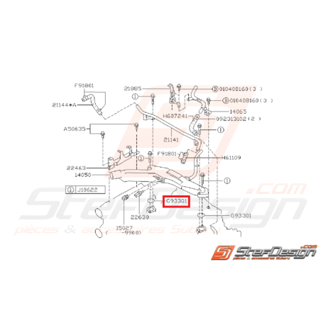 Joint de pieuvre d'eau impreza GT 93-00 WRX/STI 01-19