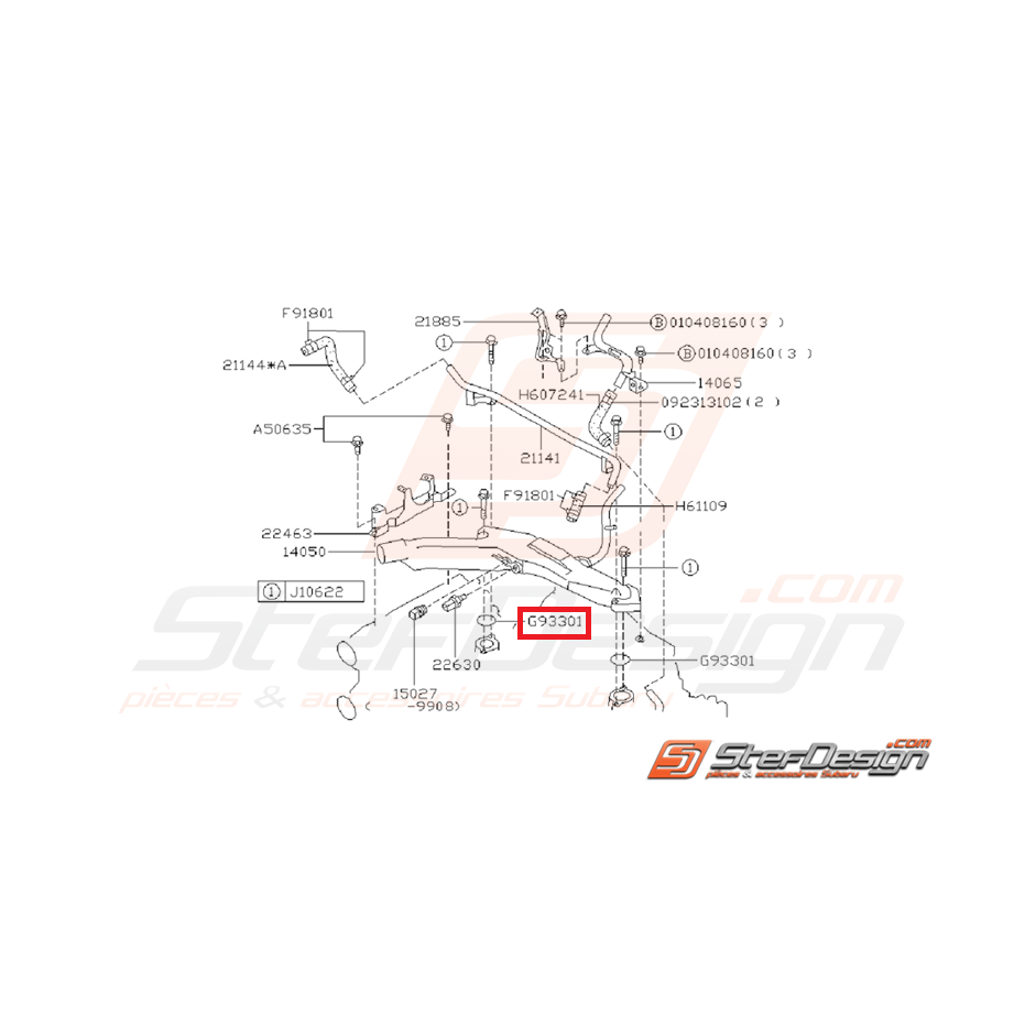 Joint de pieuvre d'eau impreza GT 93-00 WRX/STI 01-19 Joint de pieuvre d'eau impreza GT 93-00 WRX/STI 01-19