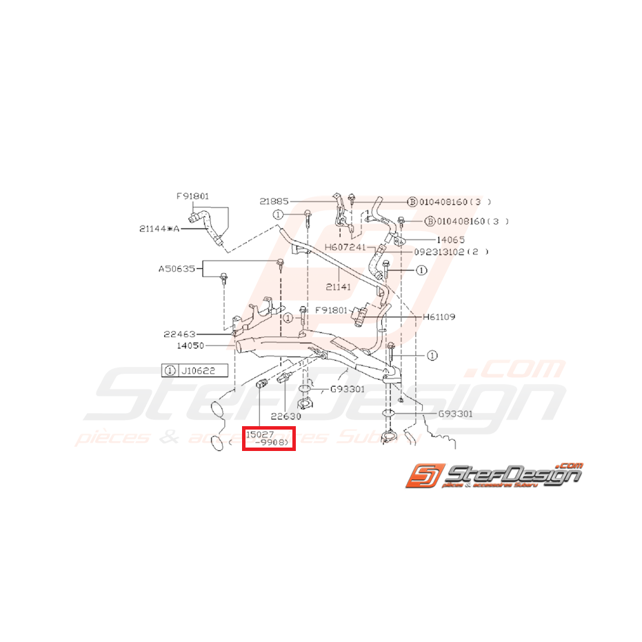 Vis de pieuvre d'eau subaru GT 97-00 WRX/STI 01-15 Vis de pieuvre d'eau subaru GT 97-00 WRX/STI 01-15