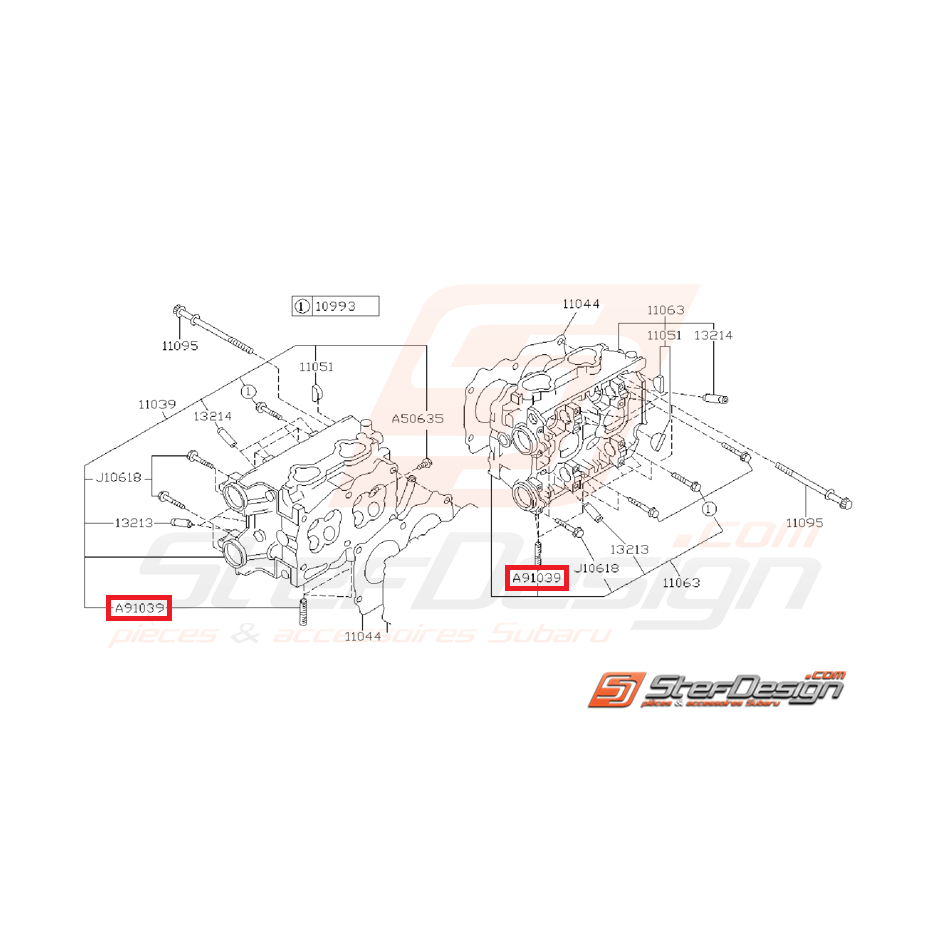 Goujon d'échappement (niveau culasse)