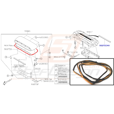 Joint de prise d'air pour subaru impreza STI 2002