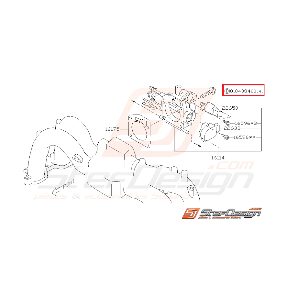 Vis du papillon admission impreza GT 1999-2000