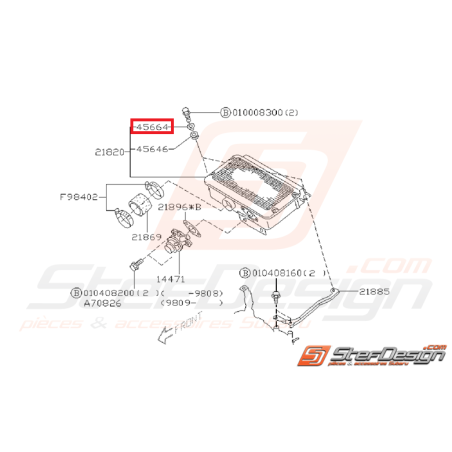 Entretoise de vis d'échangeur SUBARU WRX/STI 01-07