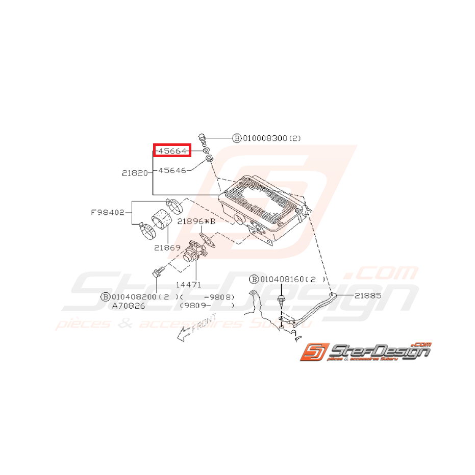 Entretoise de vis d'échangeur SUBARU WRX/STI 01-07