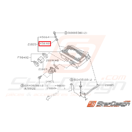 Silent bloc de support d'échangeur SUBARU WRX/STI 01-07