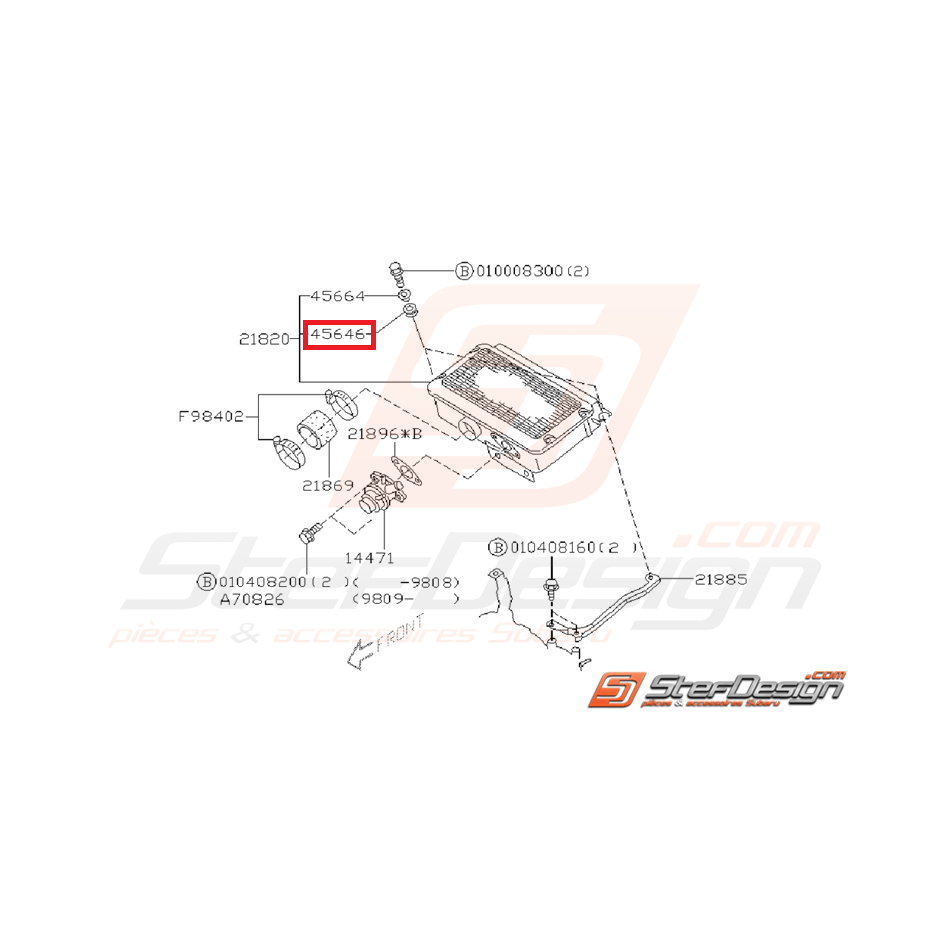 Silent bloc de support d'échangeur SUBARU WRX/STI 01-07
