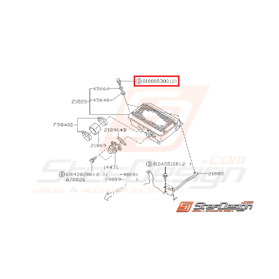 Vis échangeur impreza GT 1999-2000 Vis échangeur impreza GT 1999-2000