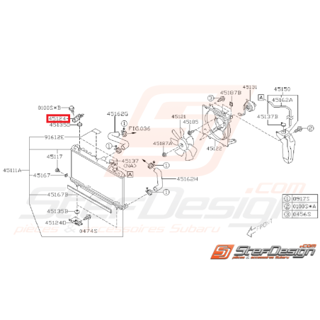 Support radiateur supérieur SUBARU STI/WRX 01-07