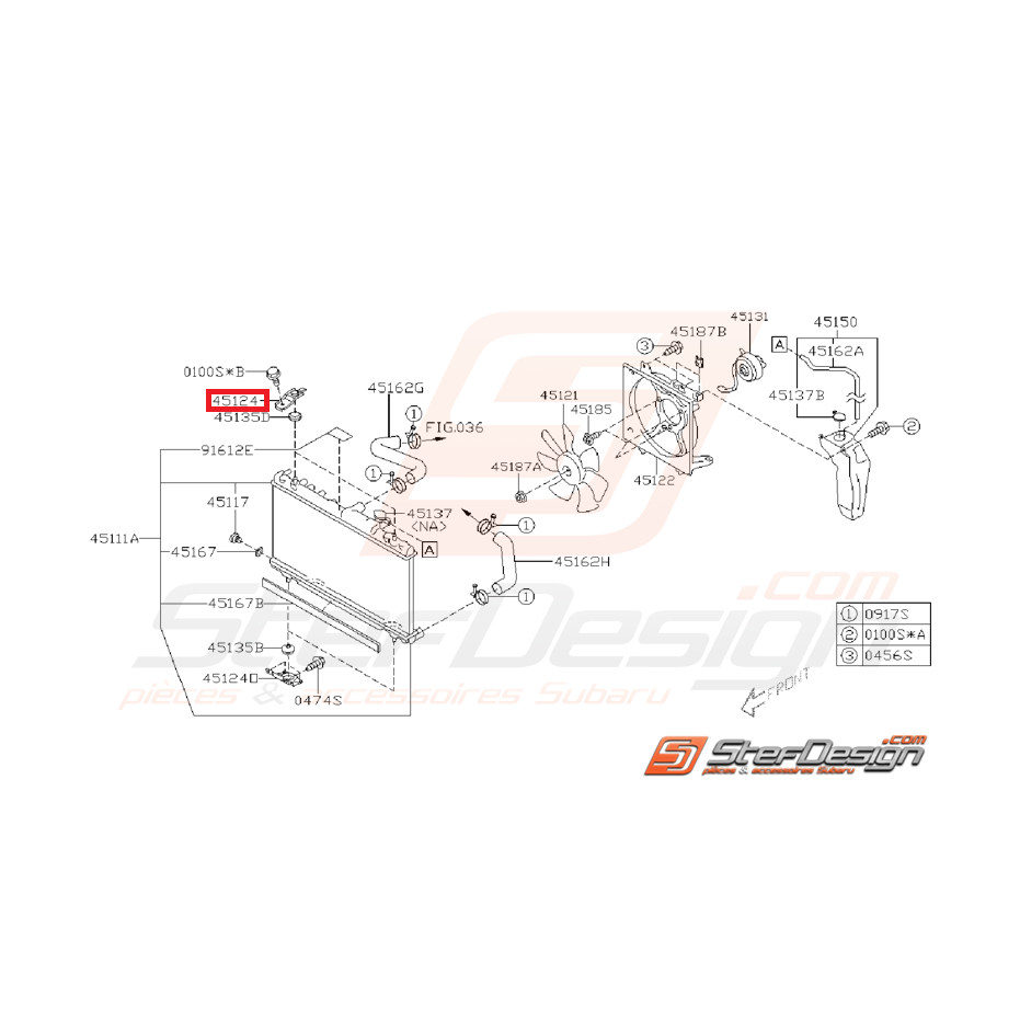 Support radiateur supérieur SUBARU STI/WRX 01-07
