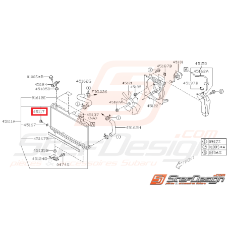 Vis de purge de radiateur SUBARU IMPREZA GT 93-00