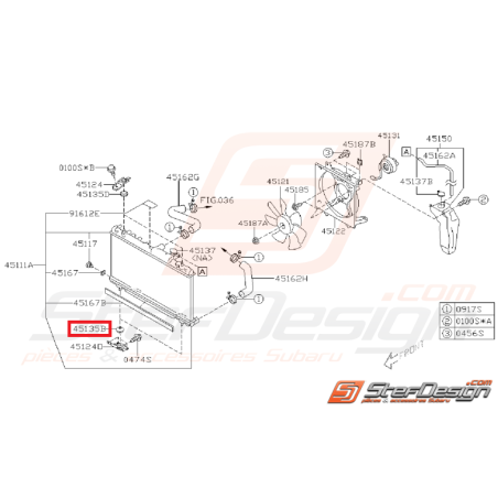 Silent bloc inférieur radiateur WRX/STI 01-07