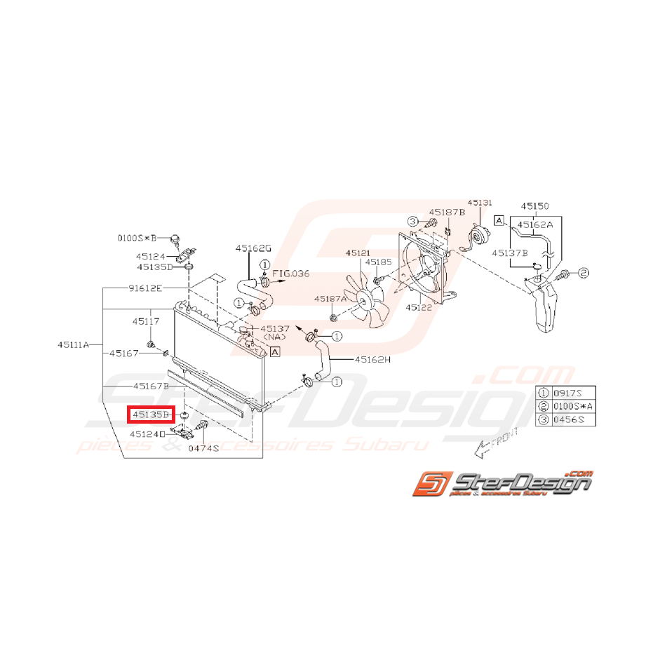 Silent bloc inférieur radiateur WRX/STI 01-07 Silent bloc inférieur radiateur WRX/STI 01-07