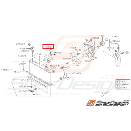 Durite d'eau supérieure radiateur WRX/STI 01-07