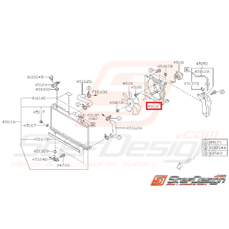 Support ventilateur moteur SUBARU WRX/STI 2002