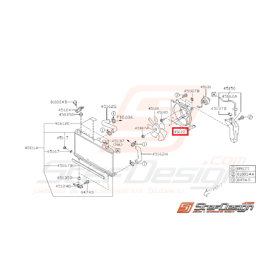 Support ventilateur moteur SUBARU WRX/STI 2002 Support ventilateur moteur SUBARU WRX/STI 2002