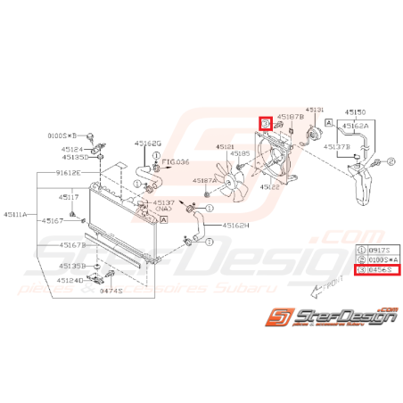 Vis Ventilateur Moteur Origine Subaru WRX / STI 2006 - 2007