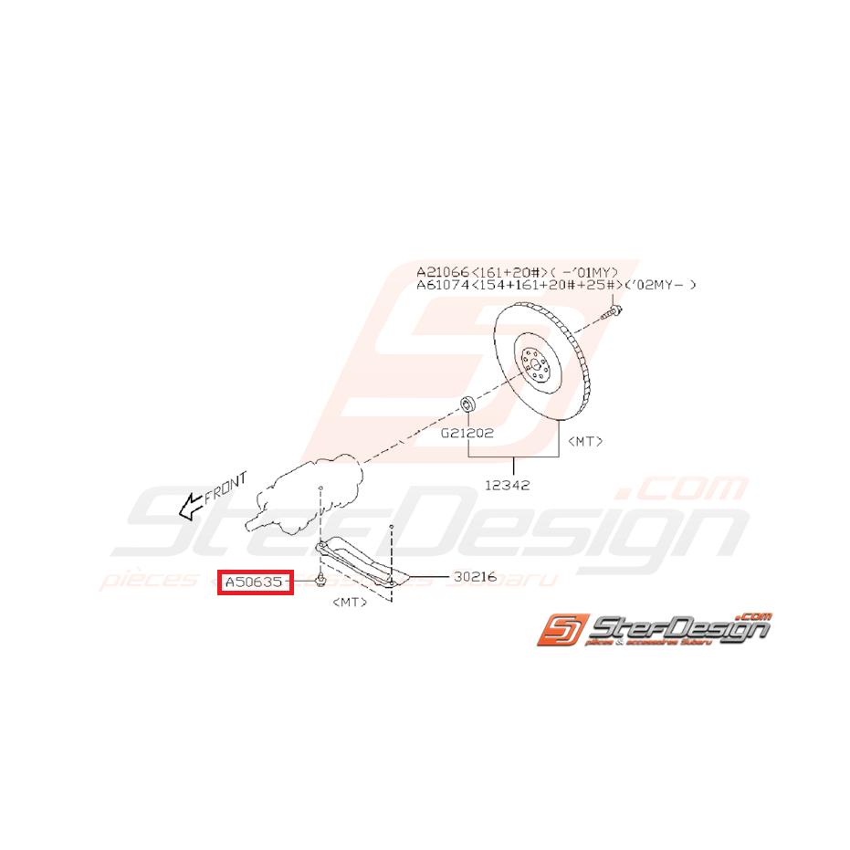 Vis + rondelle de fixation de tôle anti-déjaugeage SUBARU WRX/STI 01-07 et BRZ / TOYOTA GT 86