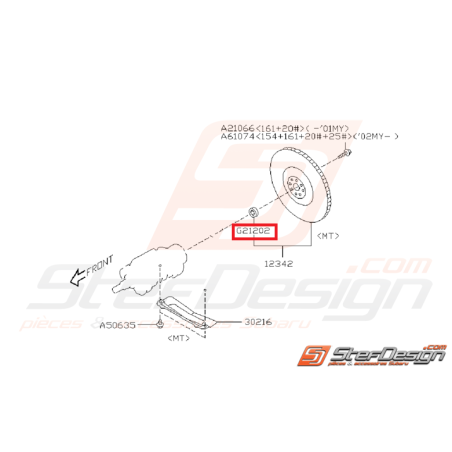 Roulement de volant moteur SUBARU GT 93-00 WRX/STI 01-15 BRZ / TOYOTA GT 86