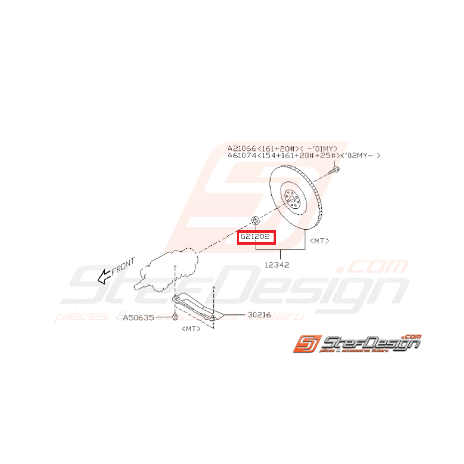 Roulement de volant moteur SUBARU GT 93-00 WRX/STI 01-15 BRZ / TOYOTA GT 86