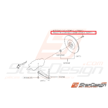 Vis de volant moteur WRX et STI 02-19