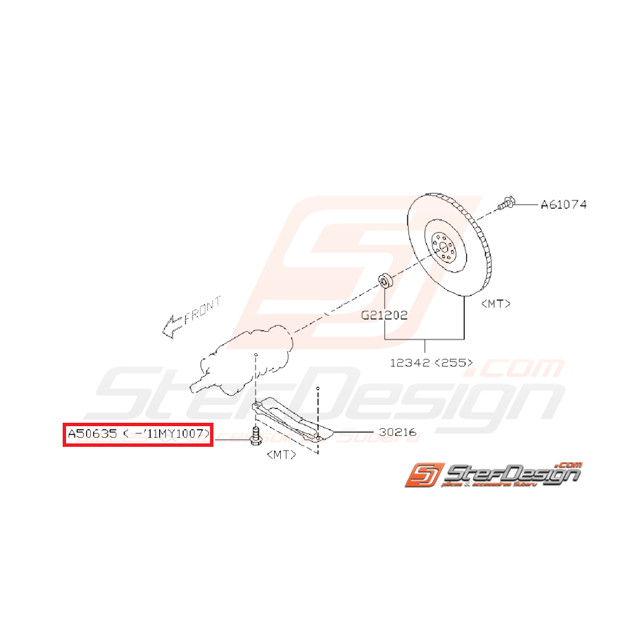 Vis + rondelle de fixation de tôle anti-déjaugeage SUBARU WRX/STI 01-07 et BRZ / TOYOTA GT 86