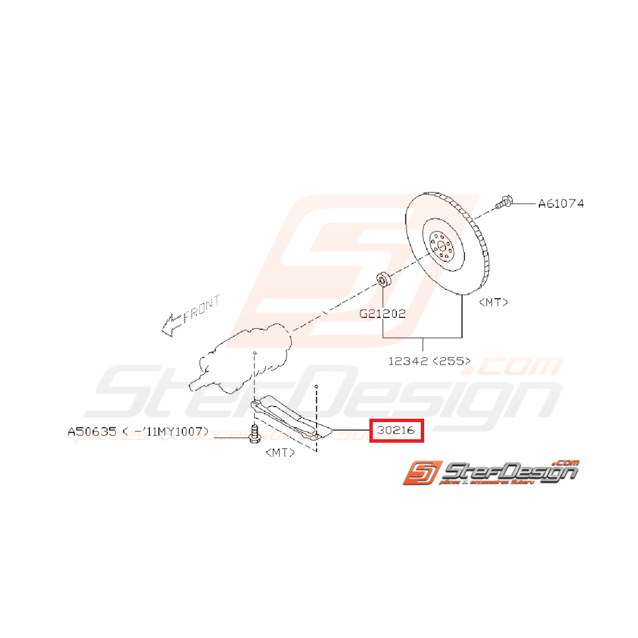 Couvercle complet boitier d'embrayage GT 99-00 WRX 01-11