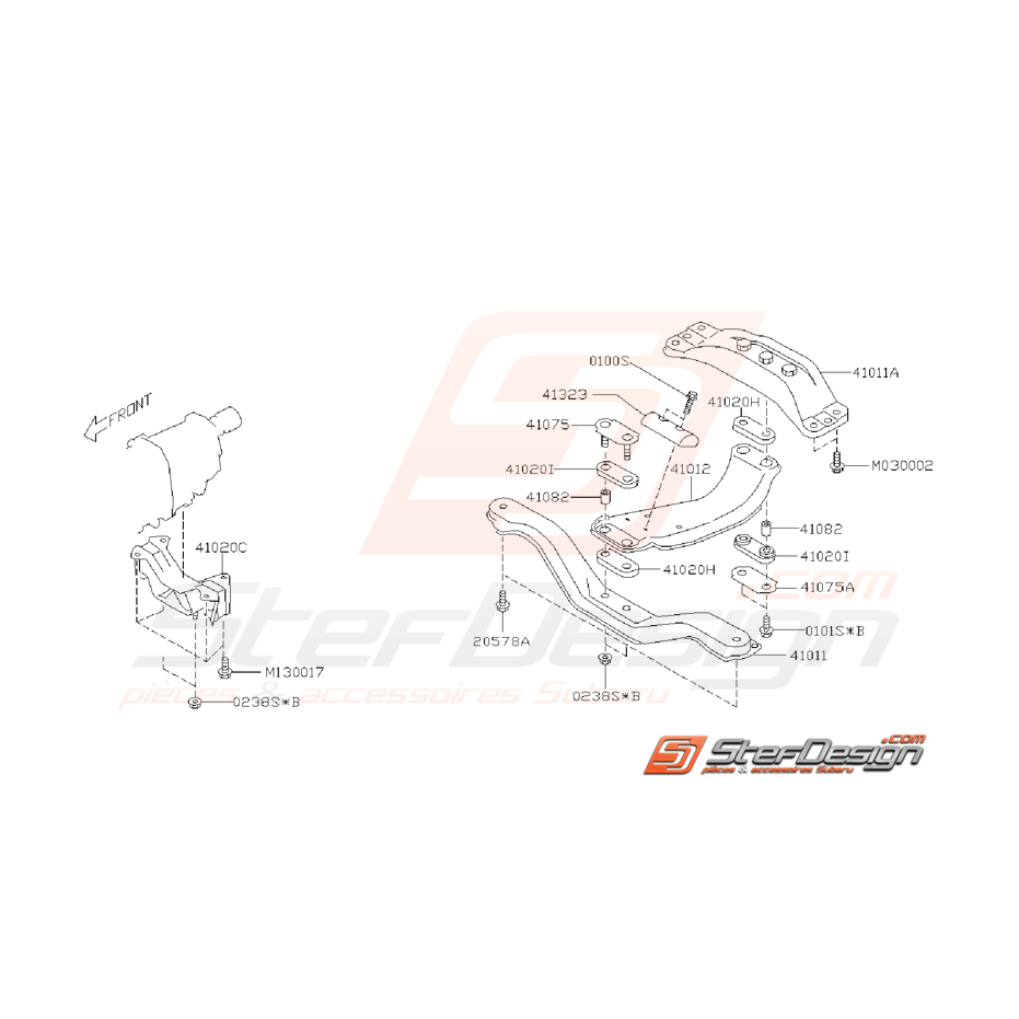 Ensemble Support de Boite Subaru WRX / STI 2006 - 2007