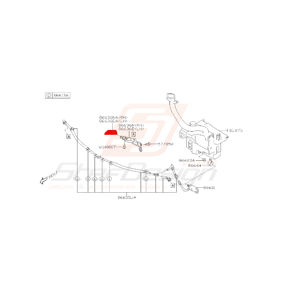 Couvercle gicleur lave-phare pour subaru legacy 2013