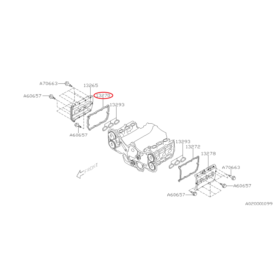 Joint de couvre culasse droit legacy 3.0l  98-2002