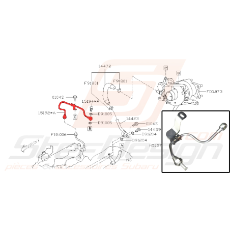 Conduit d'huile turbo pour subaru impreza WRX 2008-2010