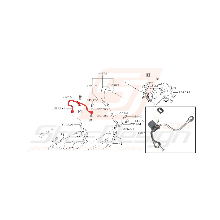 Conduit d'huile turbo pour subaru impreza WRX 2008-2010