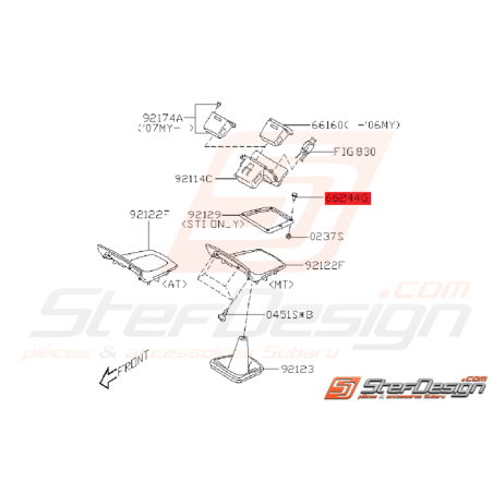 Vis Chromée Soufflet de Levier de Vitesse Origine Subaru STI 2006 - 2007