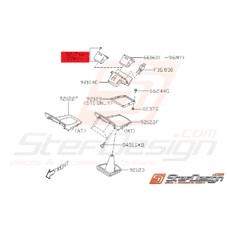 Cendrier Subaru STI 01/05/2006 - 2007