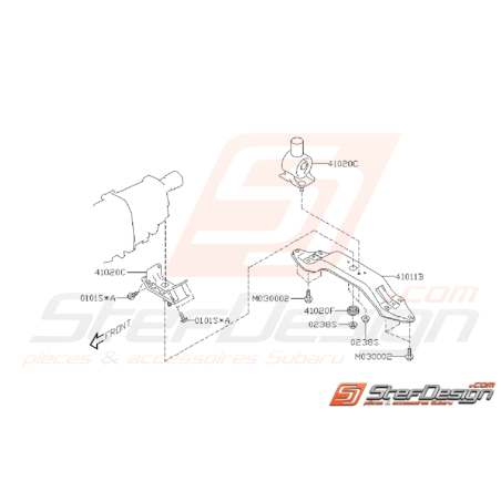Ensemble de Support de Boite Origine Subaru STI 2011 - 2014