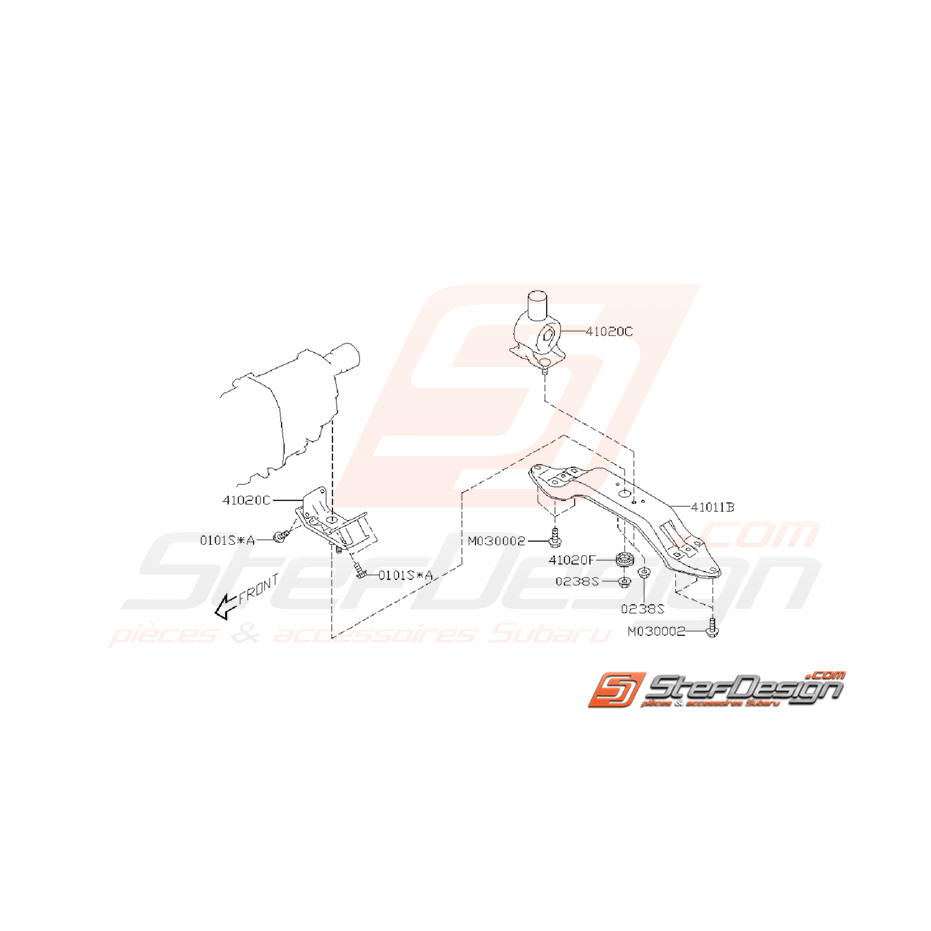 Ensemble de Support de Boite Origine Subaru STI 2011 - 2014