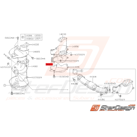 Couvercle Collecteur Échappement Gauche Subaru WRX 2006 - 2007